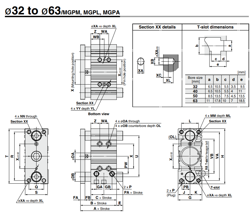 Compact Guide Cylinder MGP Series MGPM16-30Z