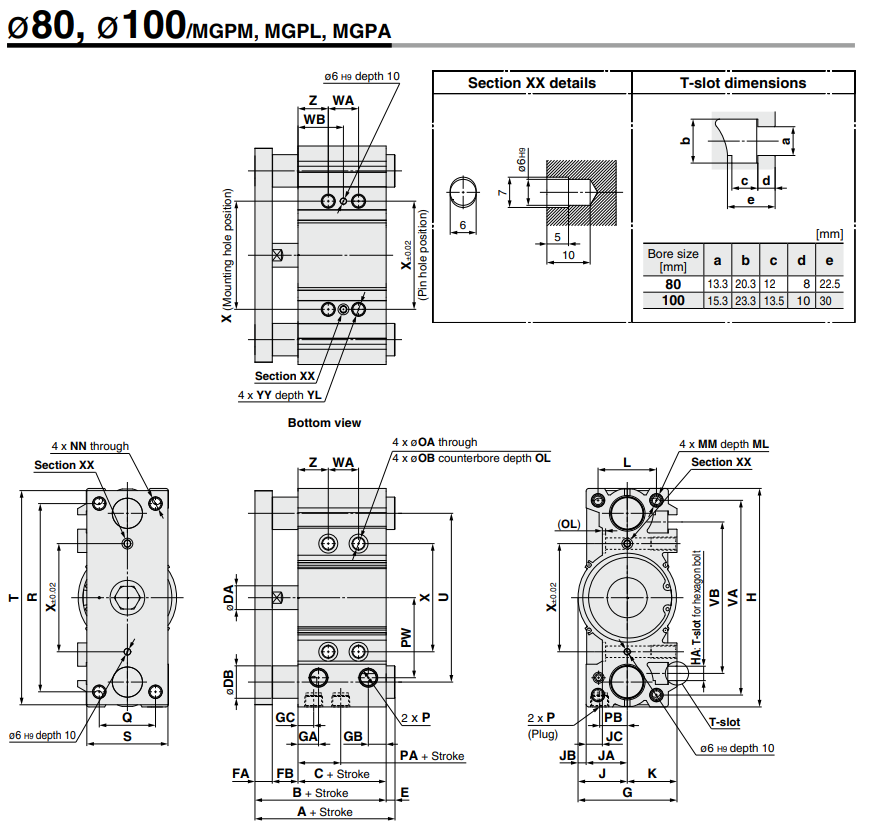 Compact Guide Cylinder MGP Series MGPM16-30Z
