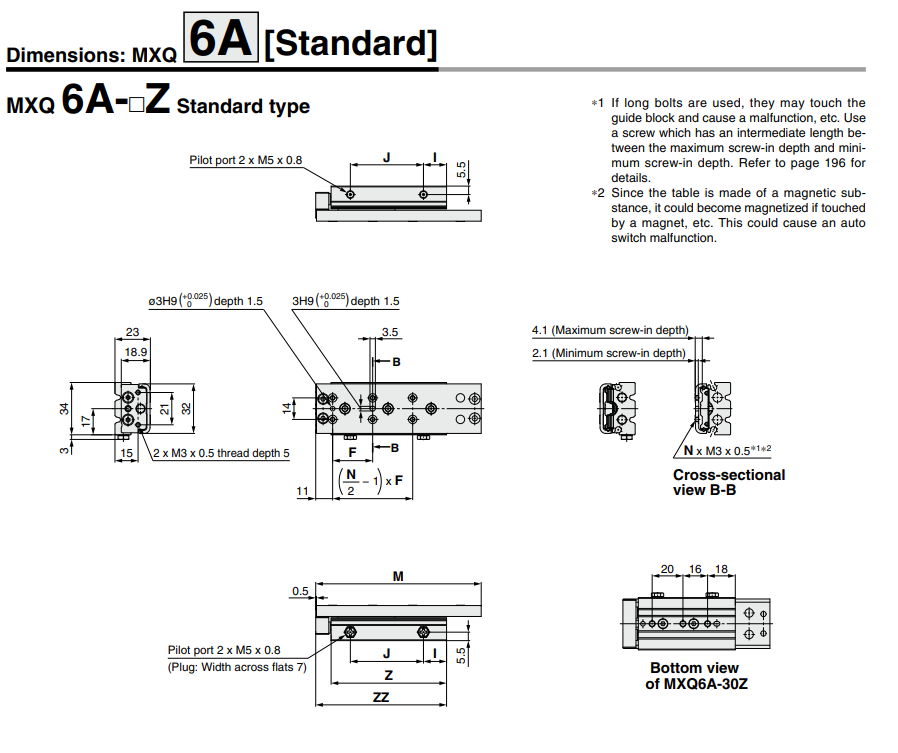 Air Slide Table MXQ A Series MXQ8A-40Z