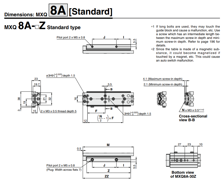 Air Slide Table MXQ A Series MXQ8A-40Z