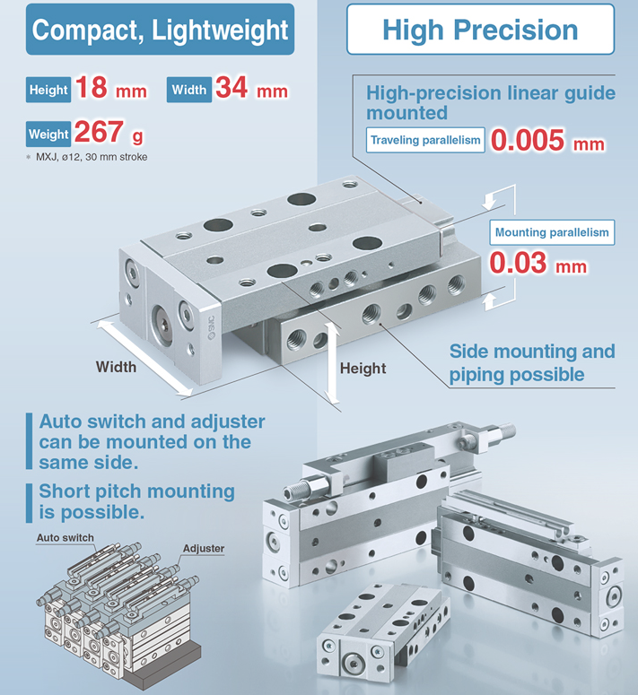 Air Slide Table Double acting MXJ6-10
