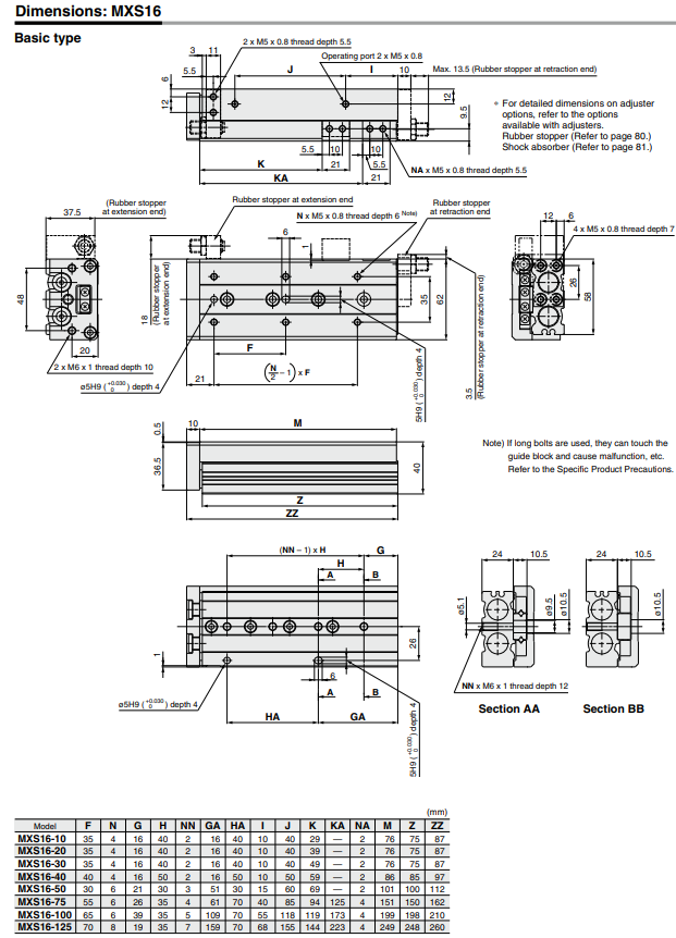 Air Slide Table MXS SeriesMXS8-50