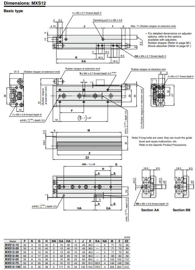 Air Slide Table MXS SeriesMXS6-30