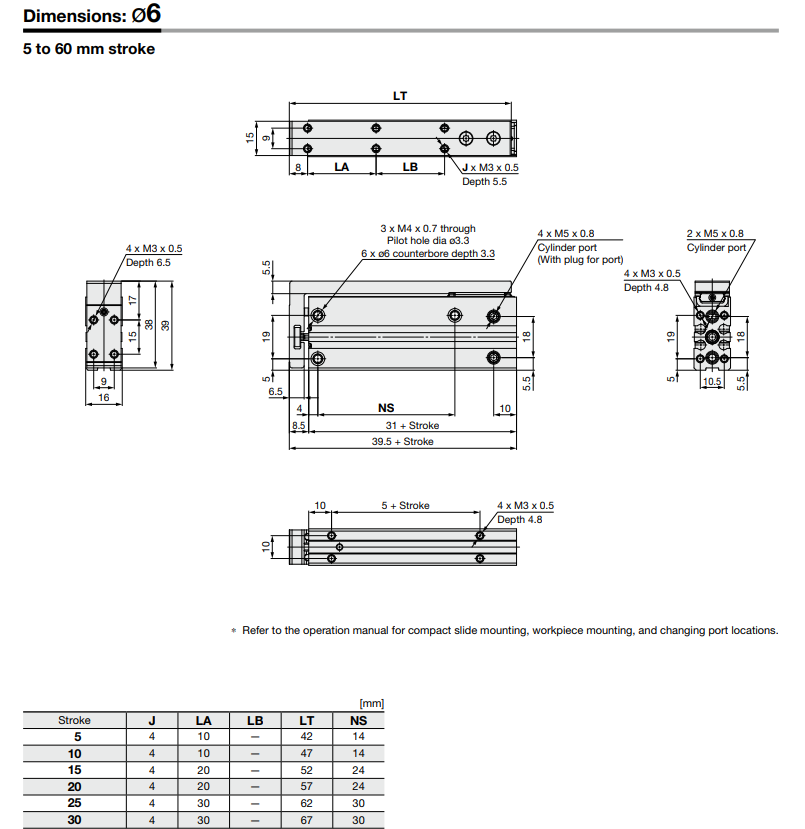 Compact Slide MXH2 Series ø6, ø10, ø16, ø20, ø25MXH2B16-30Z