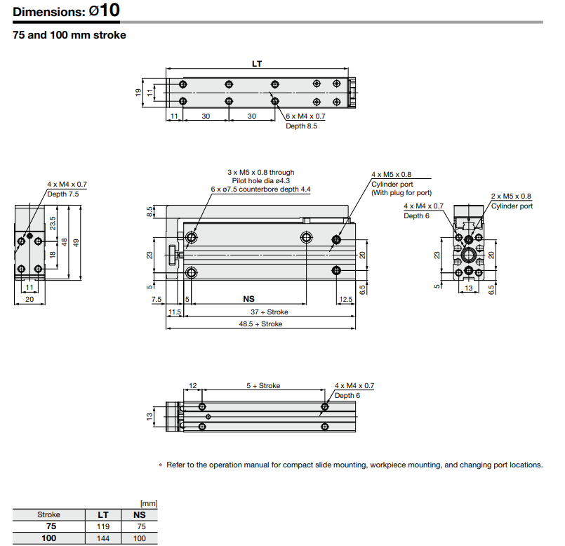Compact Slide MXH2 Series ø6, ø10, ø16, ø20, ø25MXH2B16-20Z