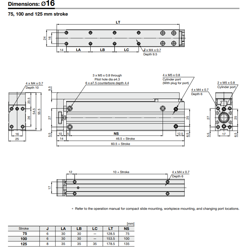 Compact Slide MXH2 Series ø6, ø10, ø16, ø20, ø25 MXH2B10-30Z