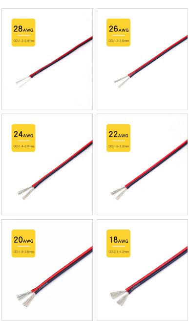 Cabinet Light Power Cord 26AWG (7/0.14TS) Red and Black