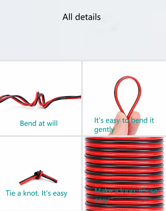 Cabinet Light Power Cord 18AWG (34/0.14TS) Black print white section