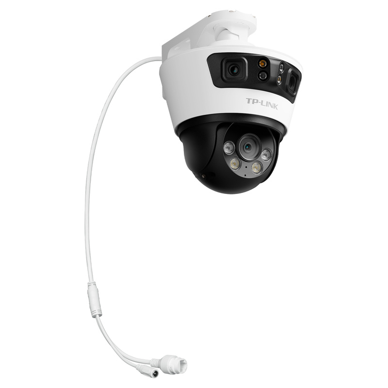 Panoramic stitching trinocular outdoor gunball linkage camera