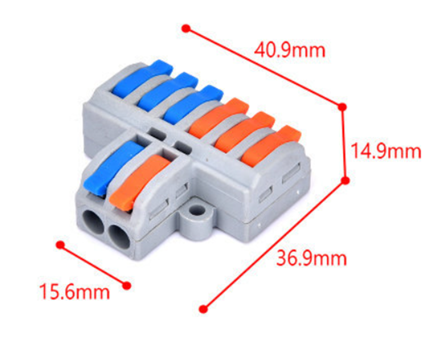 Quick terminal blocks-6 square two in and six out